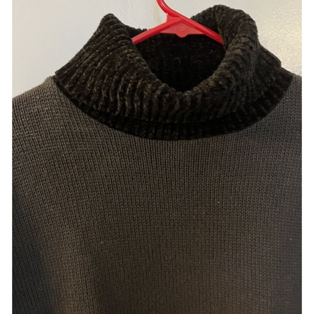 Vintage Y2K Cousin Johnny Sportswear Womens Turtleneck Black Sweater Size Large - Picture 4 of 6